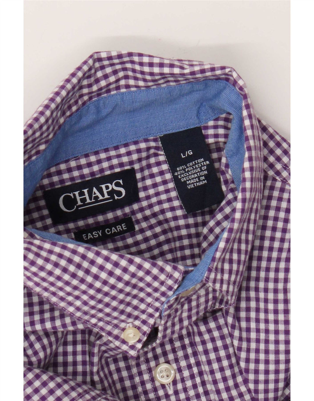 Chaps Ανδρικό πουκάμισο μεγάλο μωβ βαμβακερό Gingham