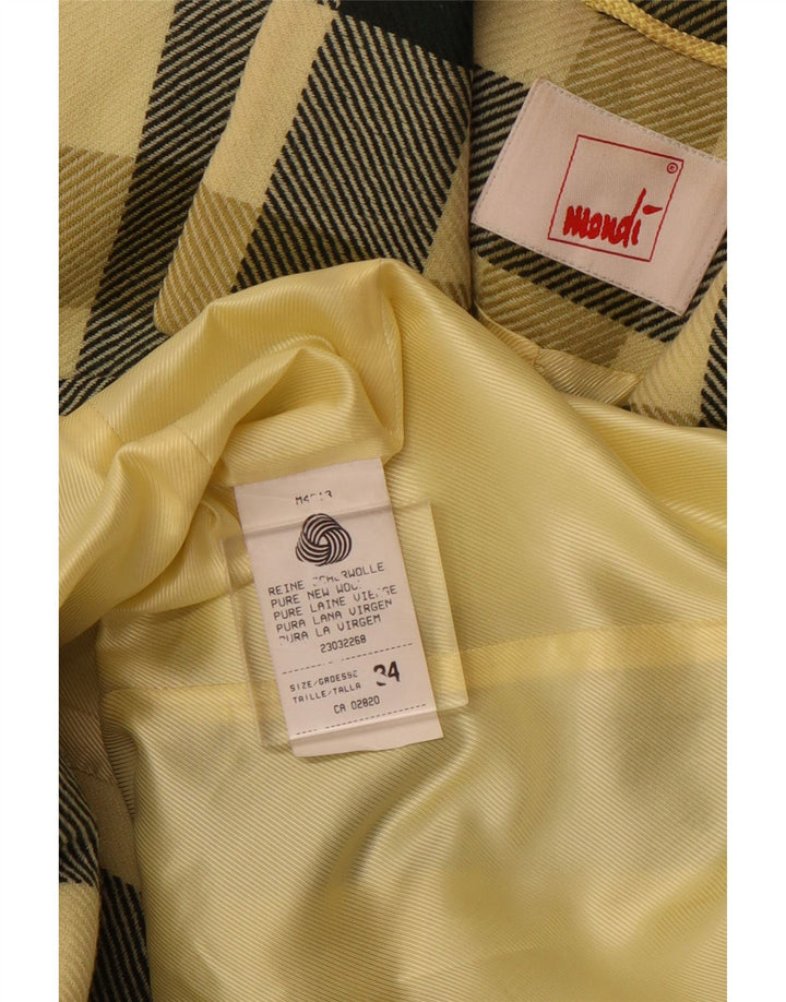 MONDI Γυναικείο μπουφάν σακάκι με 3 κουμπιά EU 34 XS Yellow Check New Wool