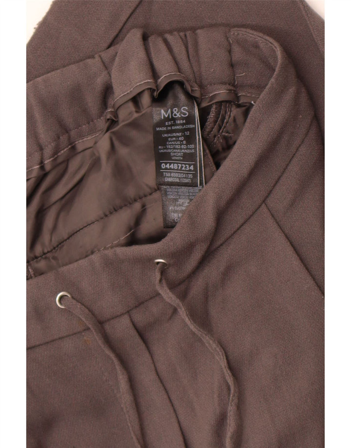 Marks & Spencer Γυναικείο Cropped Παντελόνι UK 12 Medium W30 L25 Grey Polyester