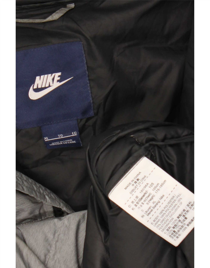 Γυναικείο μπουφάν Nike με κουκούλα UK 18 XL με γκρι πολυεστέρα