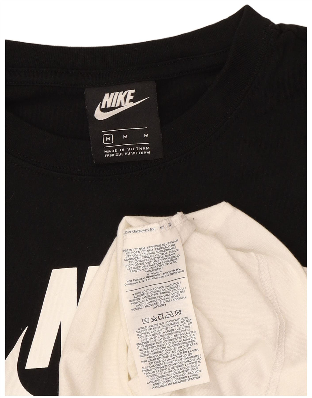 Γυναικείο τοπ Nike με γραφικό μακρυμάνικο UK 12 μεσαίο μαύρο βαμβακερό χρώμα