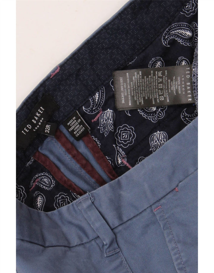 TED BAKER Ανδρικό ίσιο παντελόνι W32 L32 Μπλε βαμβακερό