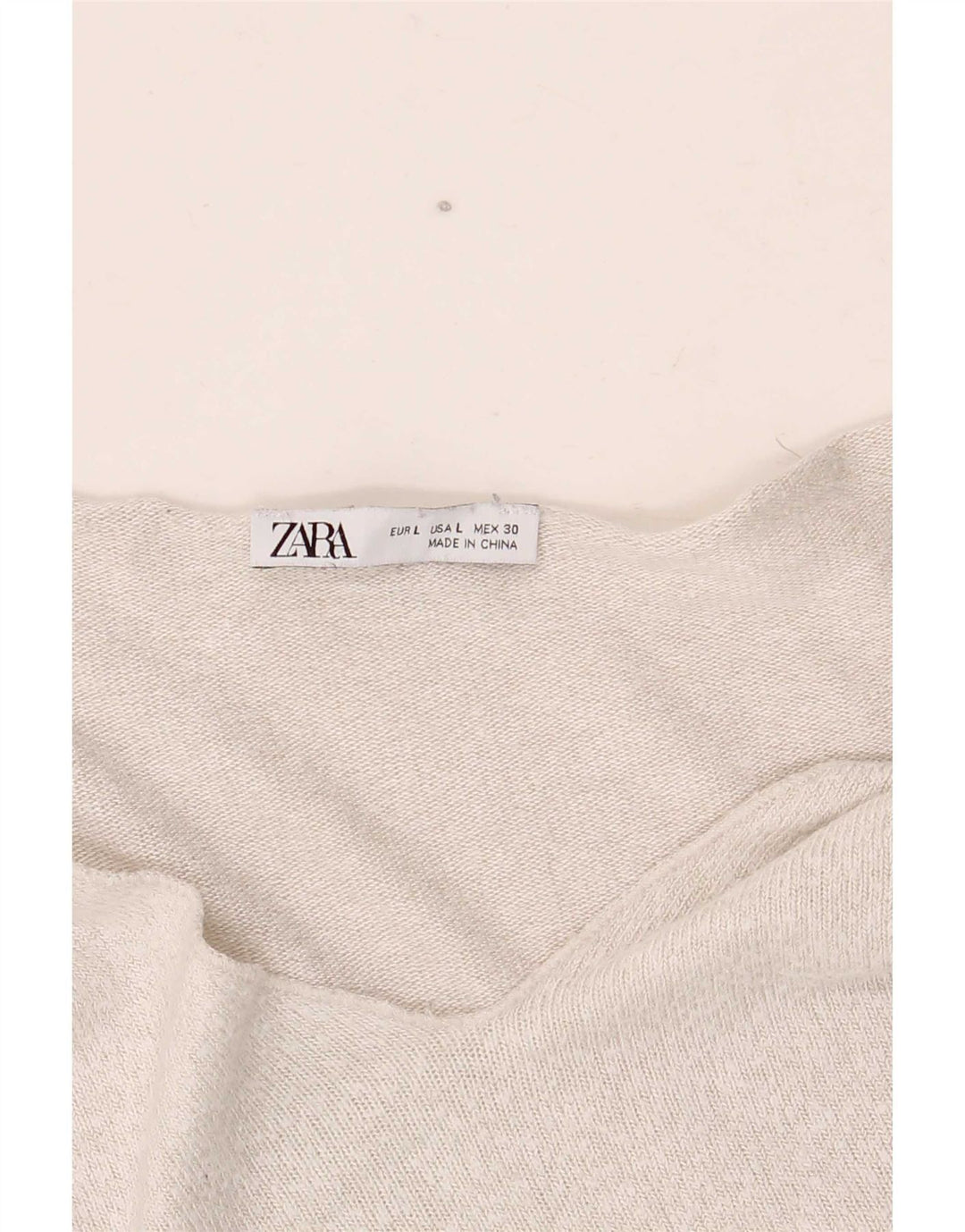 Zara Γυναικείο πουλόβερ με V λαιμόκοψη UK 16 Ασημί μεγάλο