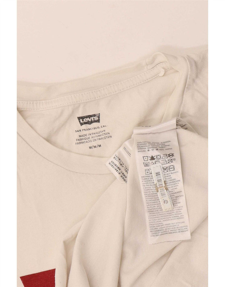 Ανδρικό γραφικό μπλουζάκι Levi's Top Medium White Cotton