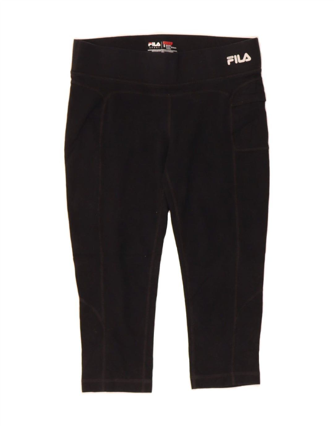 FILA Womens Capri Leggings UK 10 Small  Black Cotton Vintage Fila and Second-Hand Fila from Messina Hembry 