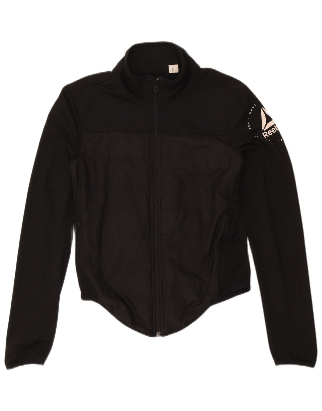 Γυναικεία φόρμα γραφικών Reebok Top Jacket UK 8/10 Small Black Polyester