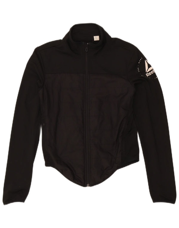 Γυναικεία φόρμα γραφικών Reebok Top Jacket UK 8/10 Small Black Polyester