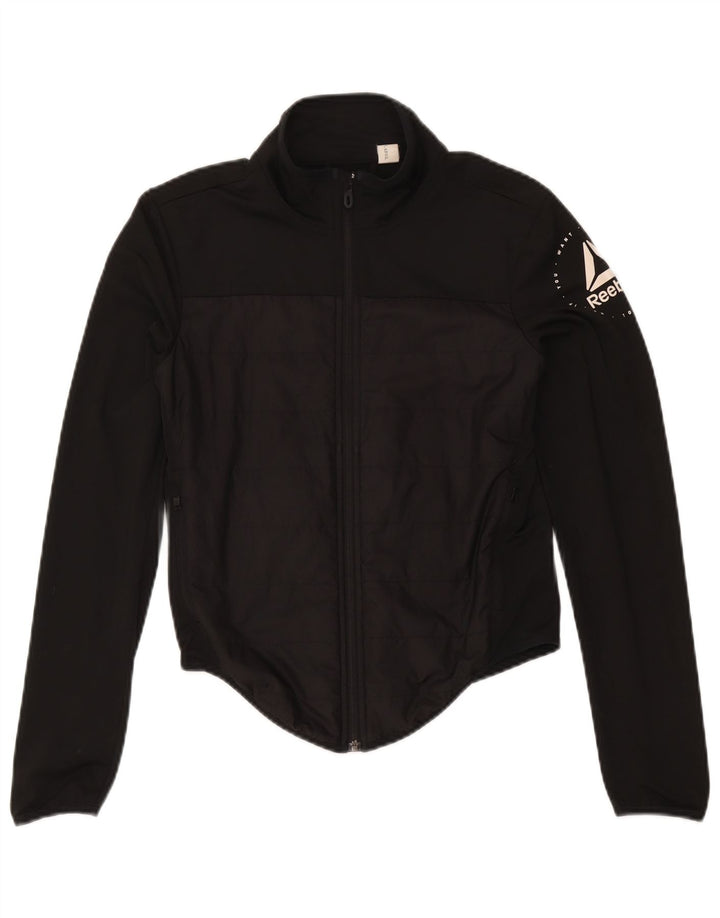 Γυναικεία φόρμα γραφικών Reebok Top Jacket UK 8/10 Small Black Polyester