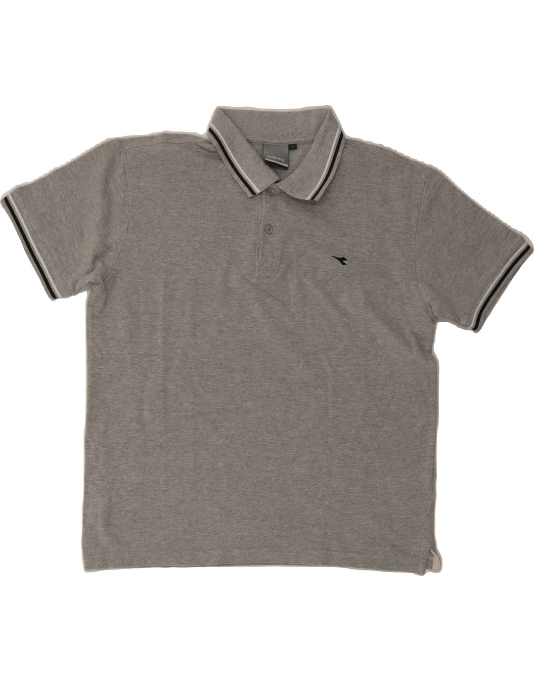 DIADORA Mens Polo Shirt Large Grey Cotton Vintage Diadora and Second-Hand Diadora from Messina Hembry 