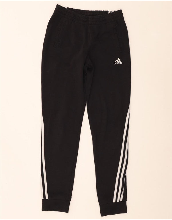 Adidas Boys Tracksuit Trousers Joggers 13-14 ετών Μαύρο βαμβακερό