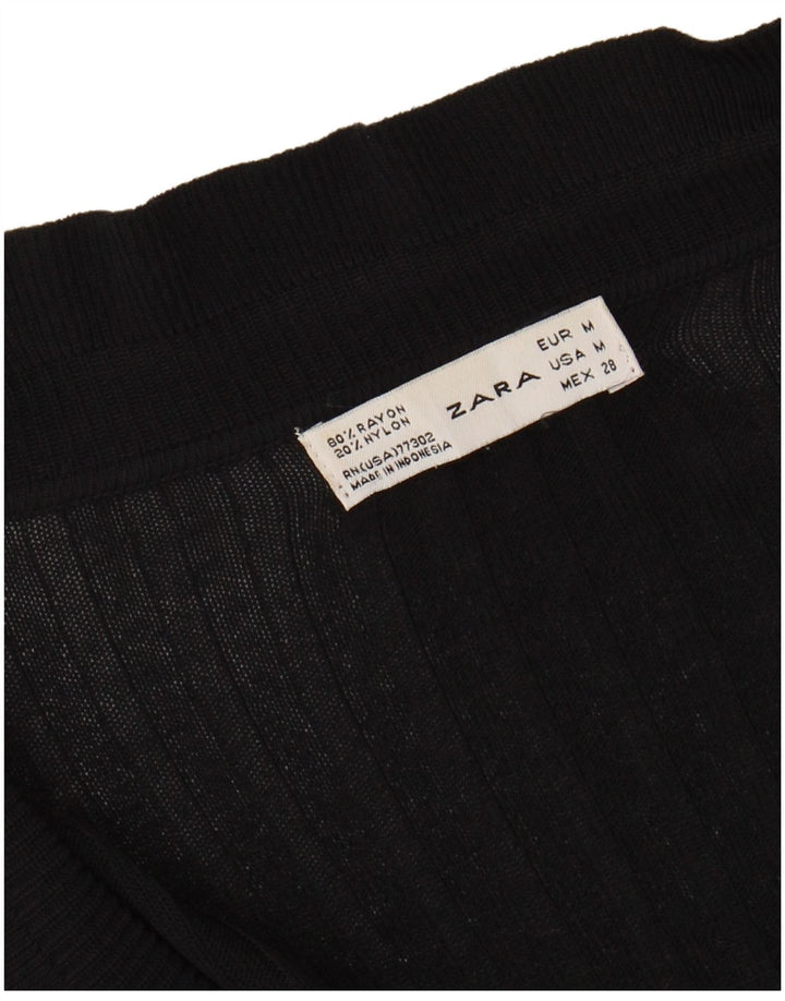 Zara Γυναικεία Ζακέτα Τοπ UK 12 Medium Black