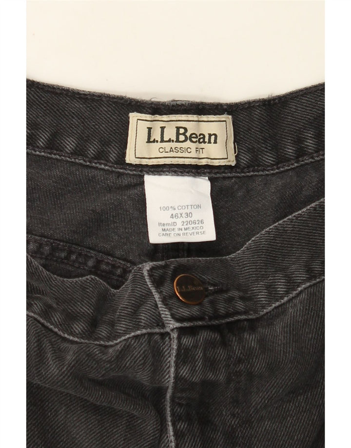 Ανδρικό τζιν L.L.BEAN Classic Fit Straight W46 L30 Μαύρο βαμβακερό