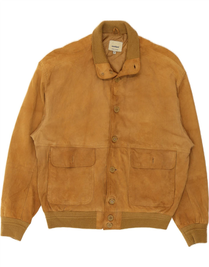 CONBIPEL Mens Suede Bomber Jacket UK 40 XL Brown Vintage Conbipel and Second-Hand Conbipel from Messina Hembry 