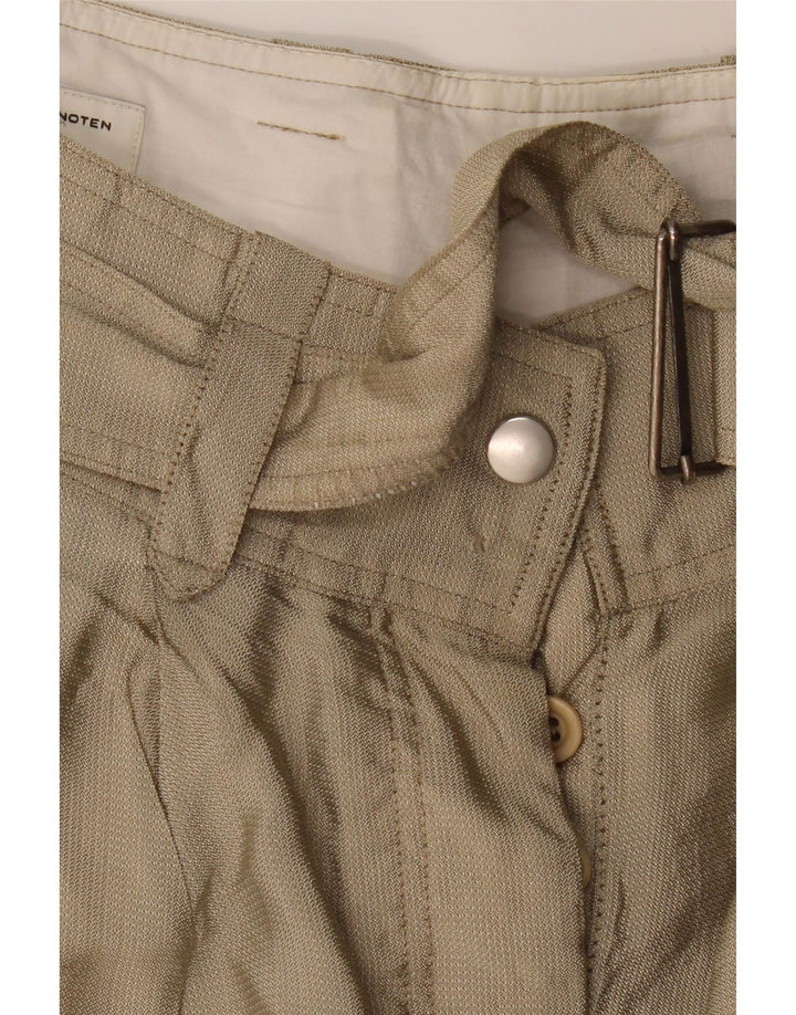 DRIES VAN NOTEN Womens High Waist Pegged Cropped Trousers W36 L24 Beige Vintage Dries Van Noten and Second-Hand Dries Van Noten from Messina Hembry 