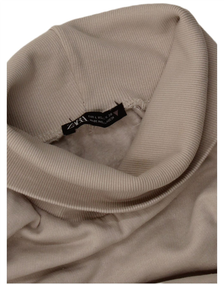 Zara Γυναικεία φούτερ με ρολό λαιμόκοψη Jumper UK 14 Medium Grey