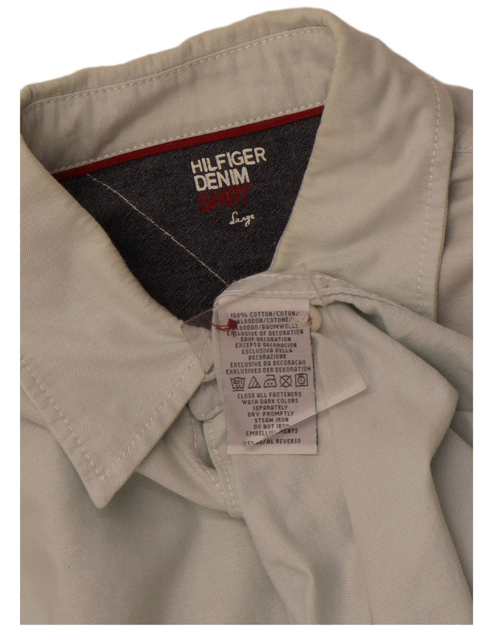 Ανδρικό πουκάμισο TOMMY HILFIGER Μεγάλο πράσινο βαμβακερό