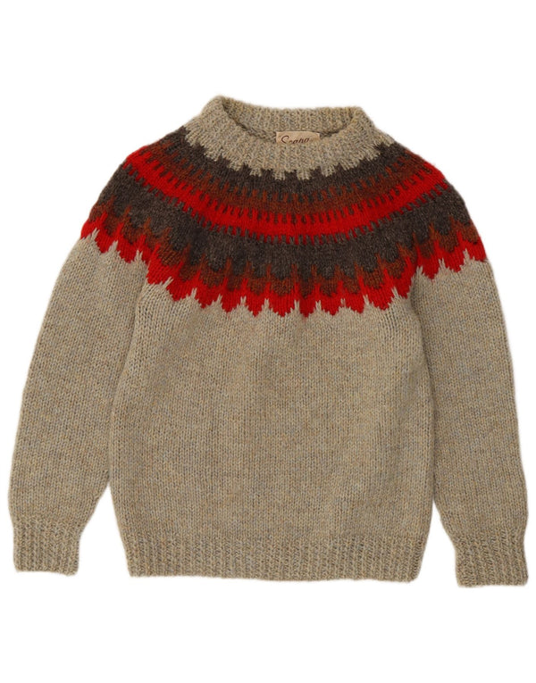 Scapa γυναικείο πουλόβερ με λαιμό χελώνα UK 16 Large Grey Fair Isle