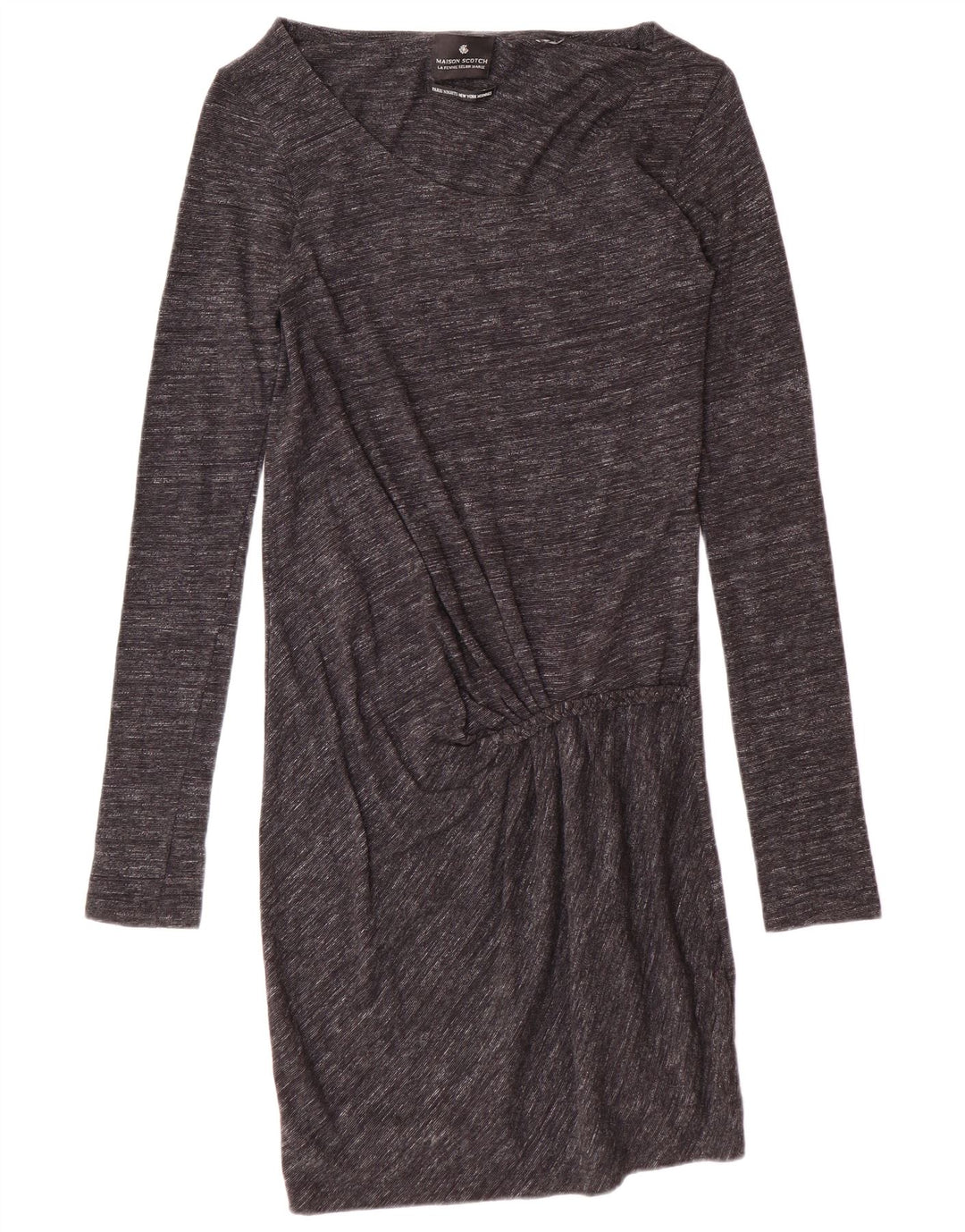 MAISON SCOTCH Γυναικείο μακρυμάνικο βασικό φόρεμα UK 10 Small Grey