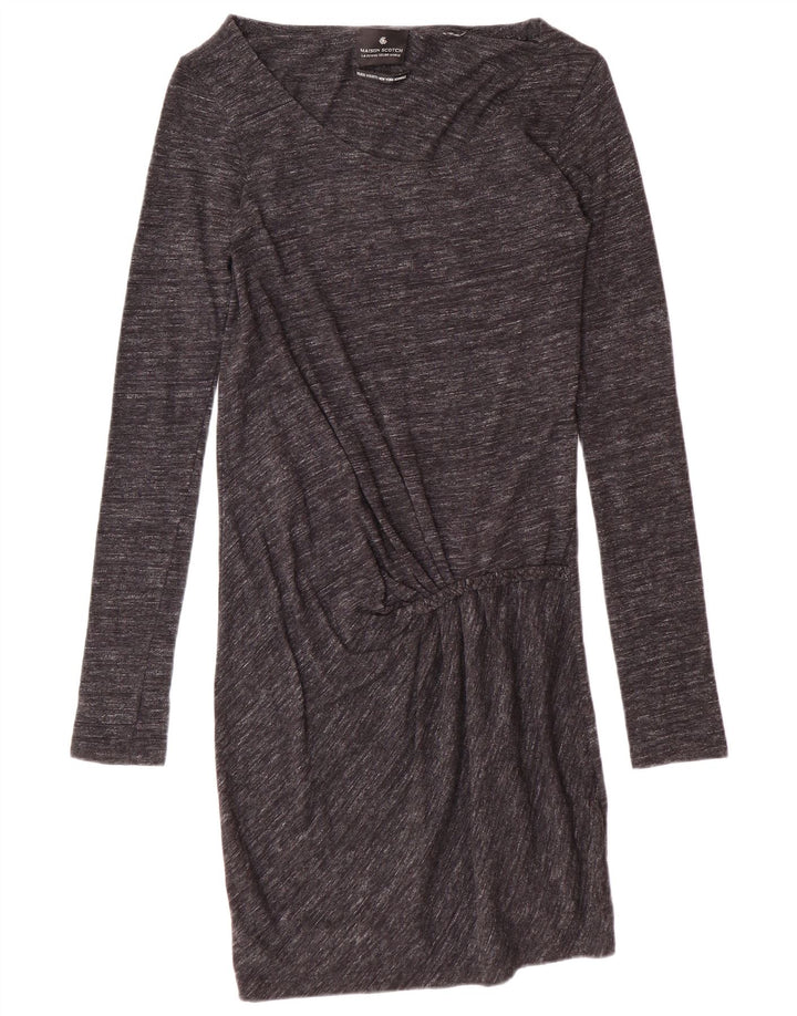 MAISON SCOTCH Γυναικείο μακρυμάνικο βασικό φόρεμα UK 10 Small Grey