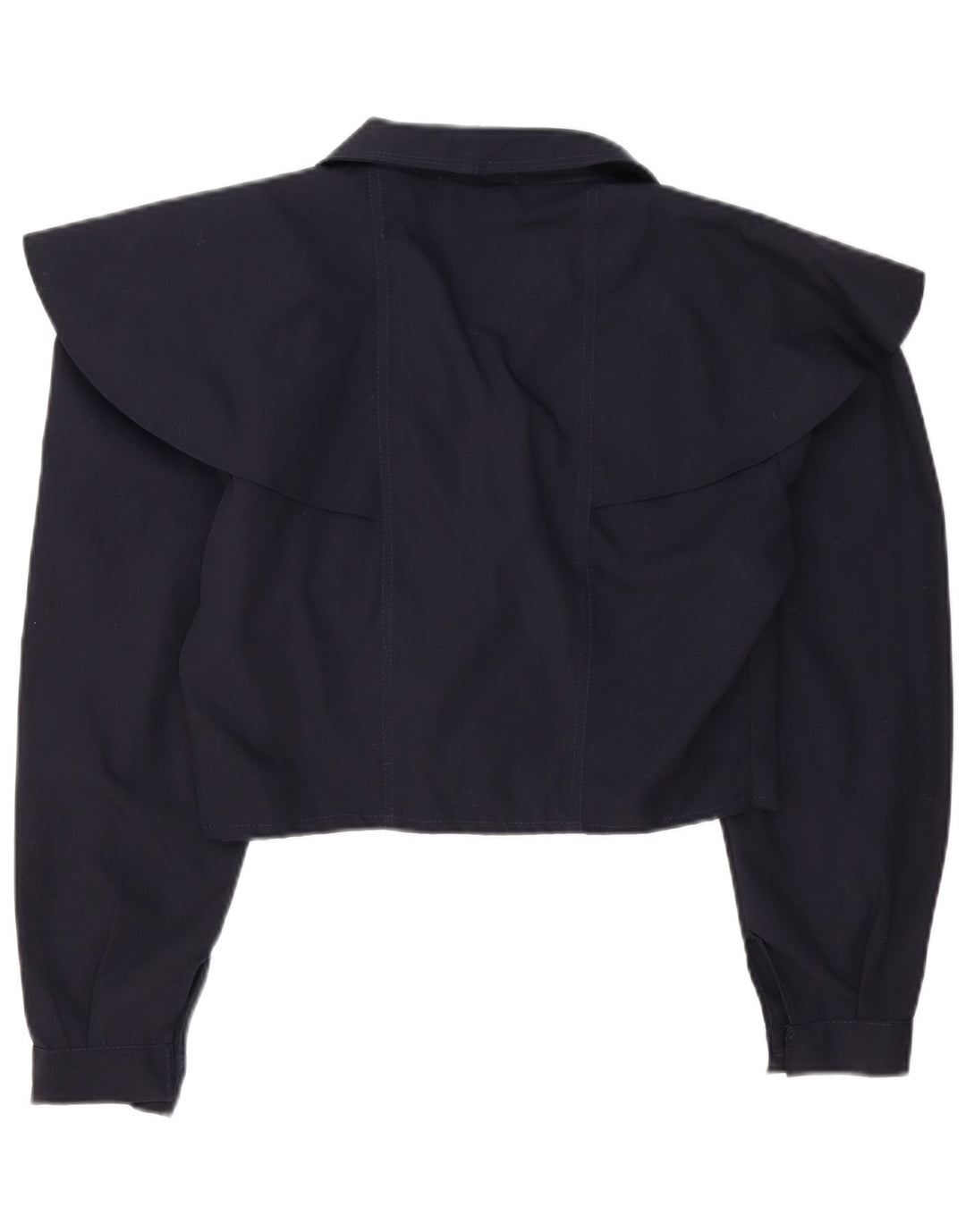 Vintage γυναικείο σακάκι σακάκι με διπλό στήθος Crop UK 14 Medium Navy Blue