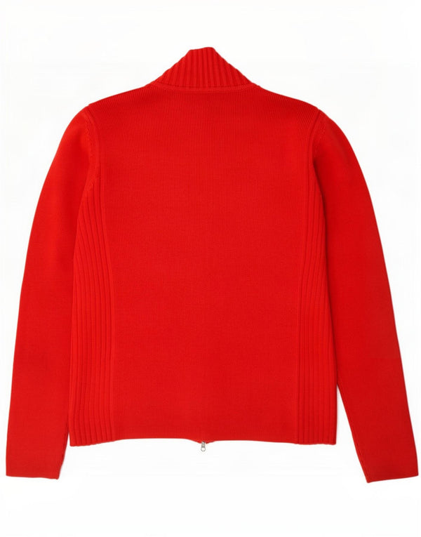 Tommy Hilfiger Γυναικείο πουλόβερ ζακέτα με φερμουάρ UK 14 μεγάλο κόκκινο ριγέ