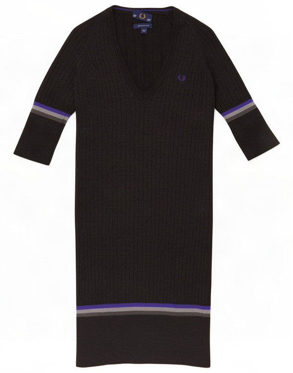 Fred Perry γυναικείο φόρεμα 3/4 με μανίκια UK 10 Small Grey ριγέ