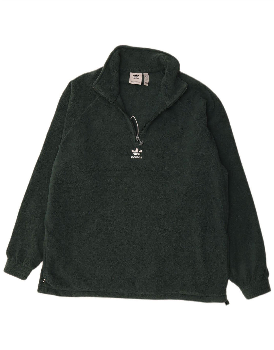 Ανδρικό γραφικό φερμουάρ με λαιμόκοψη Fleece της Adidas Μεγάλο πράσινο πολυεστέρας