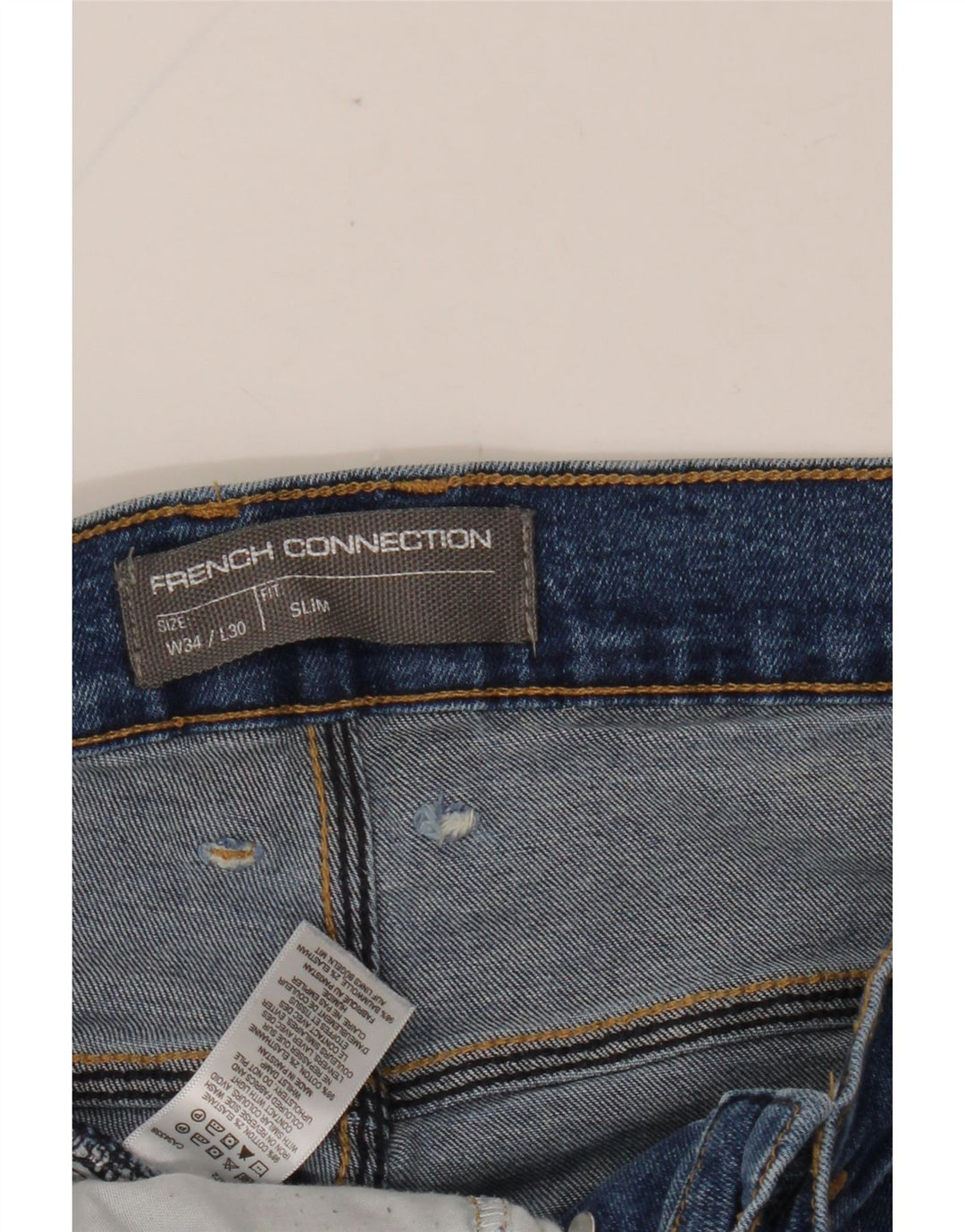 ΓΑΛΛΙΚΗ ΣΥΝΔΕΣΗ Ανδρικό Slim Jeans W34 L30 Blue Cotton