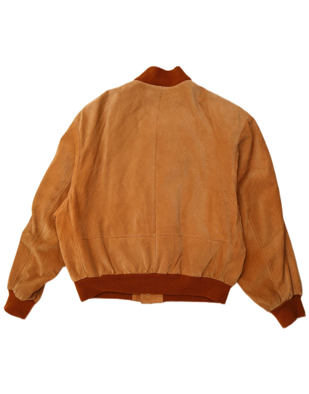 VINTAGE Ανδρικό Suede Bomber Jacket UK 42 XL Καφέ Δερμάτινο