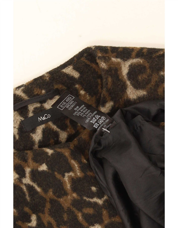 M&Co Γυναικείο Ανοιχτό Πανωφόρι UK 8 Small Brown Animal Print Polyester