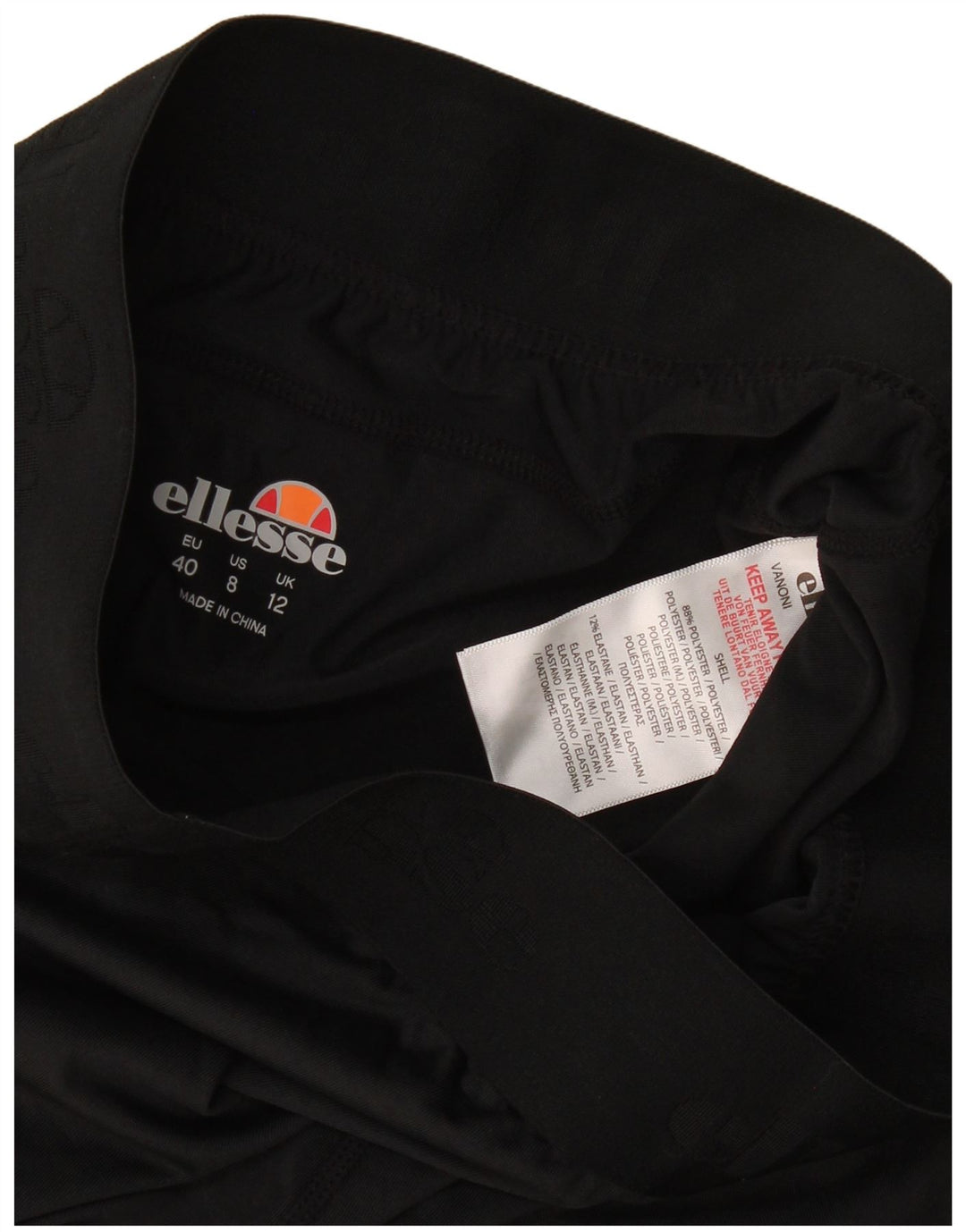 Ellesse Γυναικεία Κάπρι Κολάν UK 12 Μεσαίου Μαύρου Πολυεστέρα