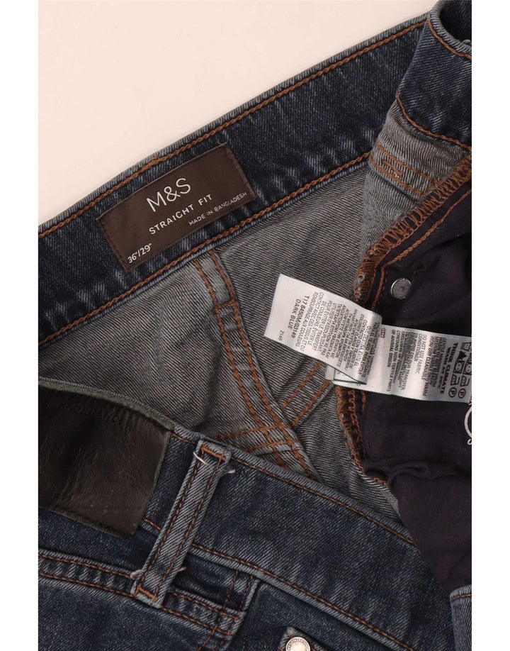 Ανδρικό τζιν ίσιο Marks & Spencer W36 L29 Navy Blue Cotton