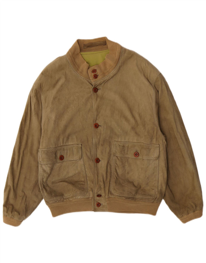 Ανδρικό Scout Suede Bomber Jacket UK 40 Large Green