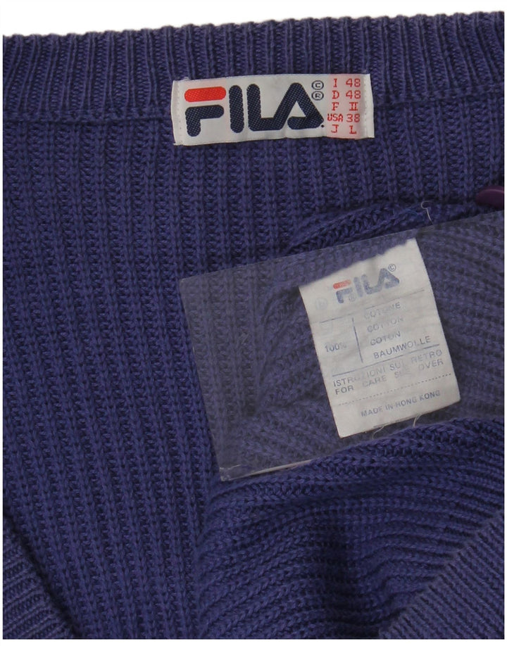 Ανδρικό πουλόβερ ζακέτα Fila IT 48 Μεσαίο Μωβ Βαμβακερό
