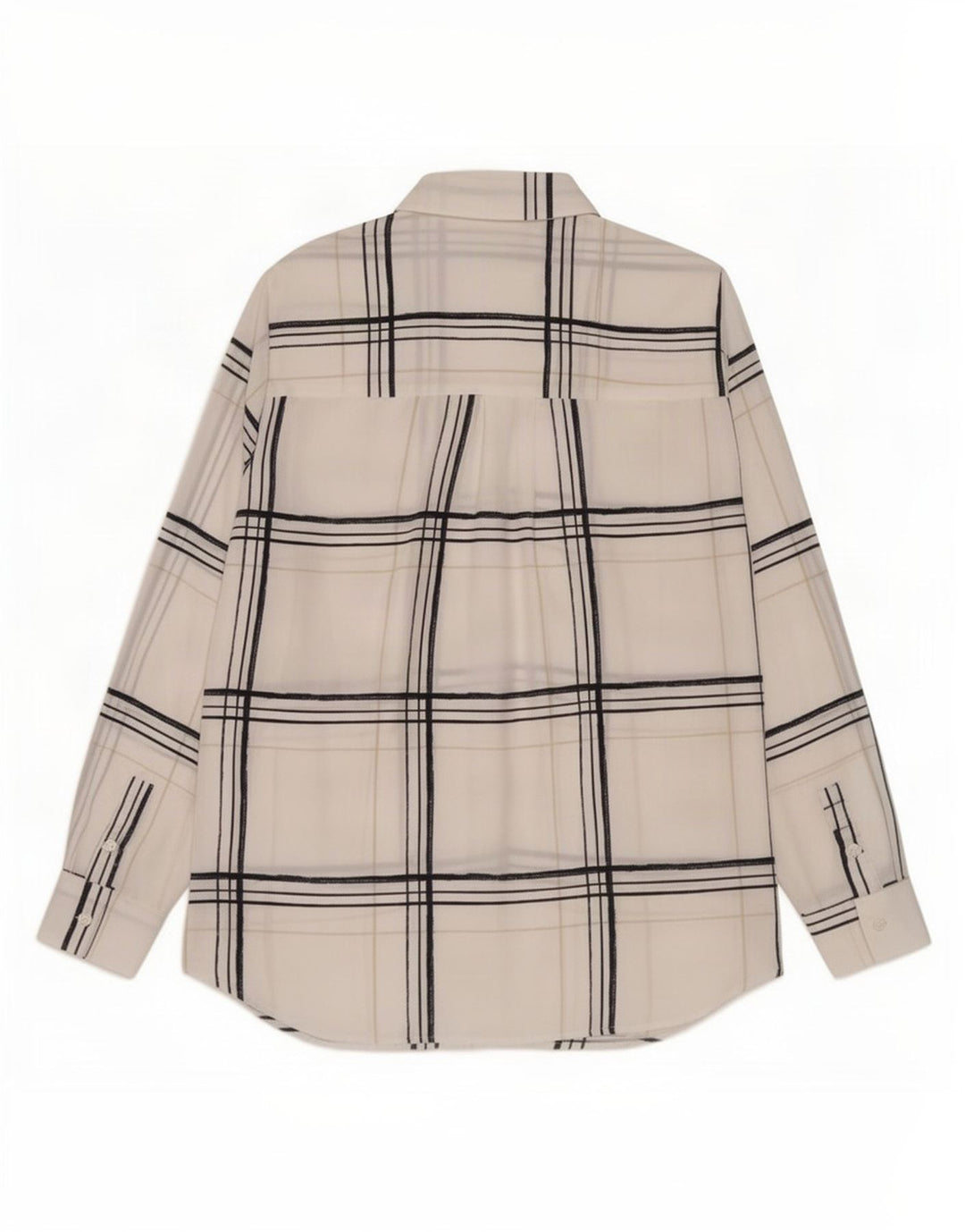 Marks & Spencer Γυναικείο πουκάμισο Oversized UK 10 Small White Plaid Polyester