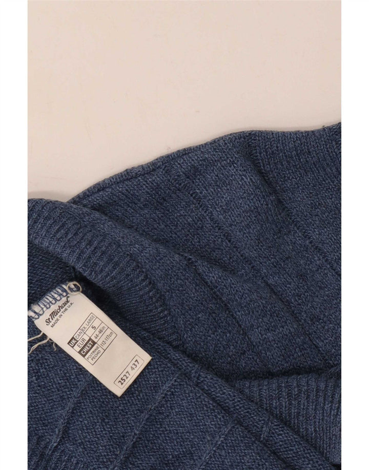 Marks & Spencer Ανδρικό πουλόβερ St. Michael Cardigan XL Navy Blue Acrylic