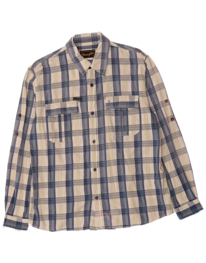 Ανδρικό πουκάμισο WRANGLER Large Blue Check Cotton