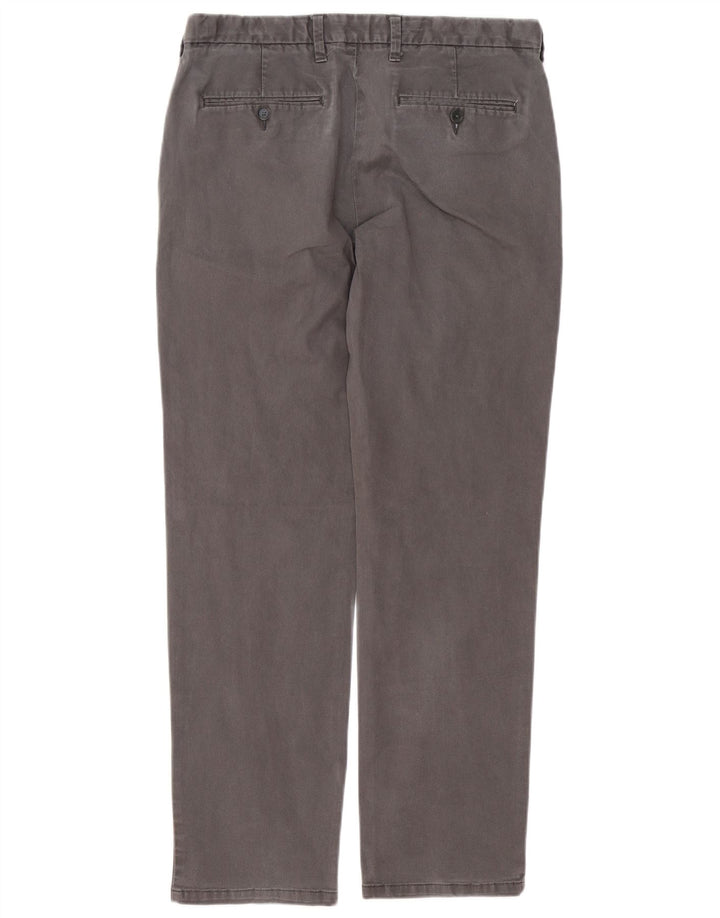 Marks & Spencer Ανδρικό παντελόνι Chino με κανονική εφαρμογή W34 L30 Γκρι βαμβακερό