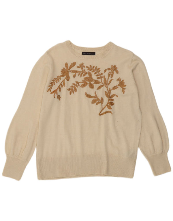 Marks & Spencer Γυναικείο πουλόβερ με λαιμόκαυστο UK 14 Large Off White
