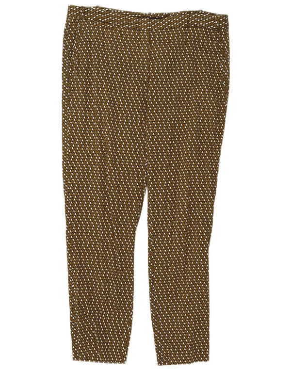 Zara Γυναικείο Slim παντελόνι Chino EU 42 Large W32 L27 Khaki Geometric
