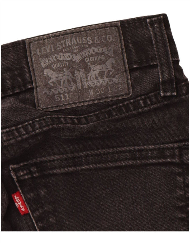 Levi's Mens 511 Slim Jeans W30 L24 Μαύρο βαμβακερό