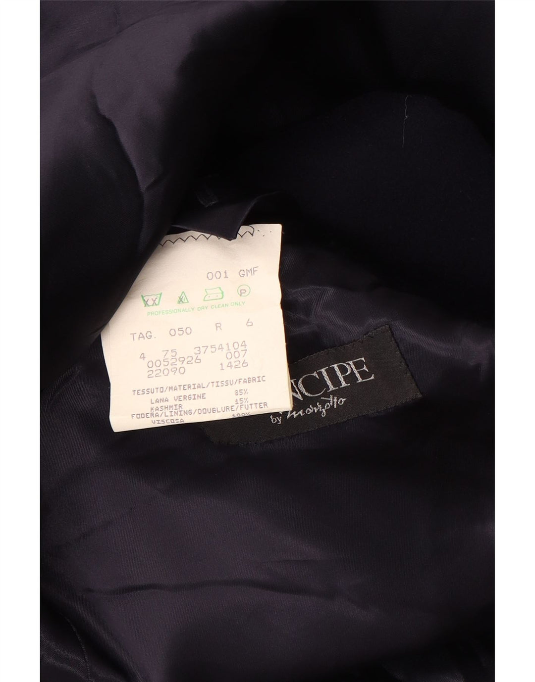 Ανδρικό παλτό Marzotto Principe με διπλό στήθος IT 50 Large Navy Blue