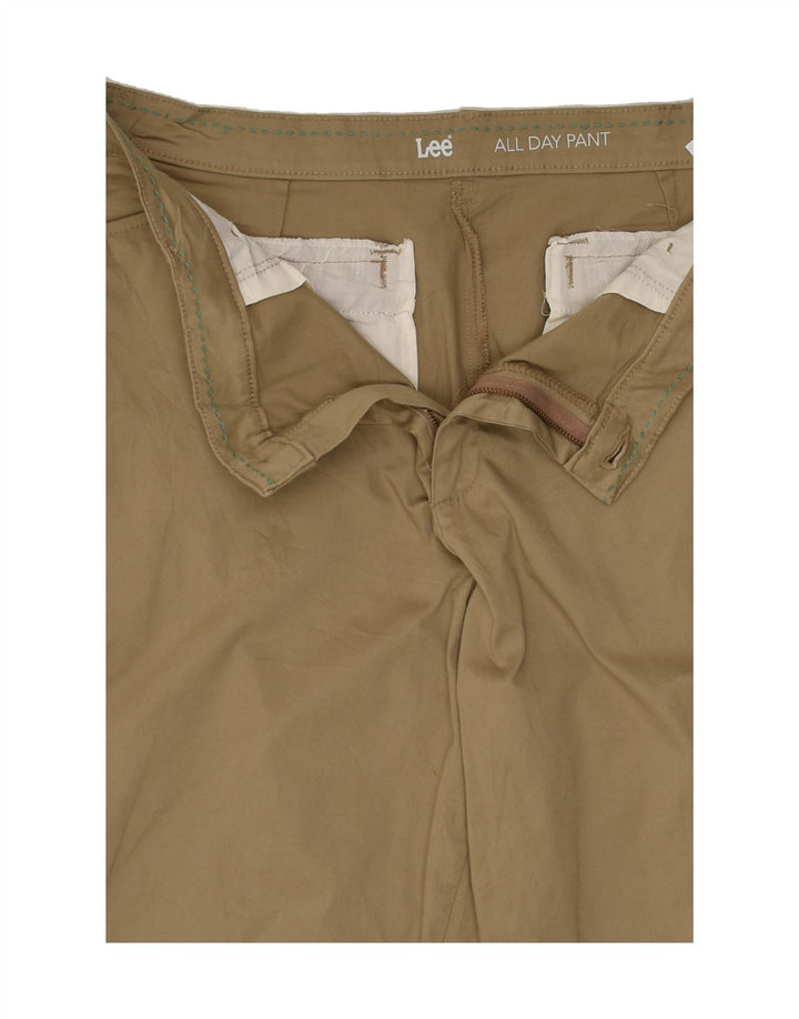 LEE Womens Straight Chino Trousers US 18 2XL W36 L27  Brown Cotton | Vintage Lee | Thrift | Second-Hand Lee | Used Clothing | Messina Hembry 
