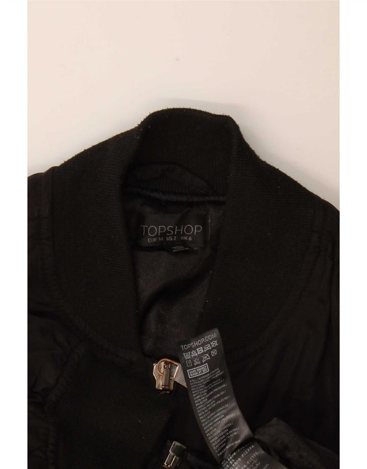Topshop Γυναικείο Oversized Bomber Jacket UK 6 XS μαύρο πολυεστέρα