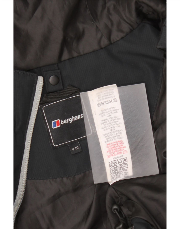 Μπουφάν βροχής με κουκούλα Berghaus Boys 9-10 Years Black Polyester