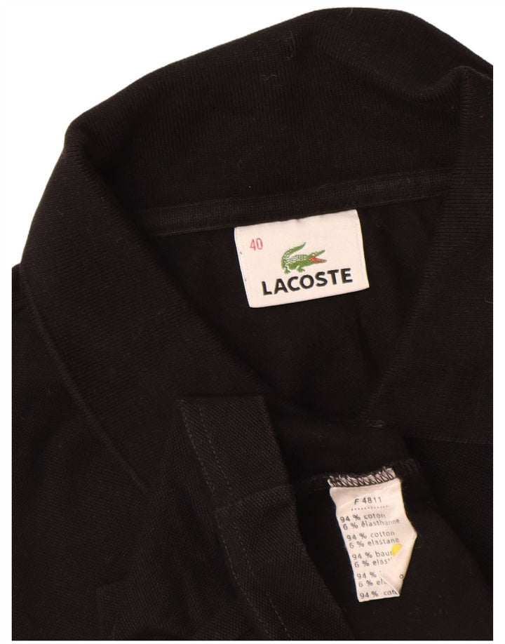 Γυναικείο μακρυμάνικο μπλουζάκι πόλο Lacoste Μέγεθος 40 Μεσαίο μαύρο βαμβακερό