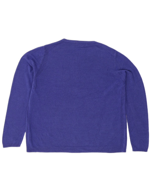 Marks & Spencer Γυναικείο πουλόβερ με λαιμόκοψη UK 18 XL μπλε ακρυλικό