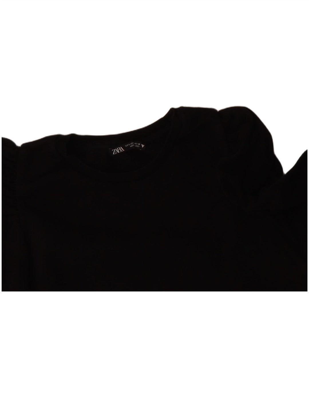 ZARA Womens Crop Top Long Sleeve UK 10 Small Black