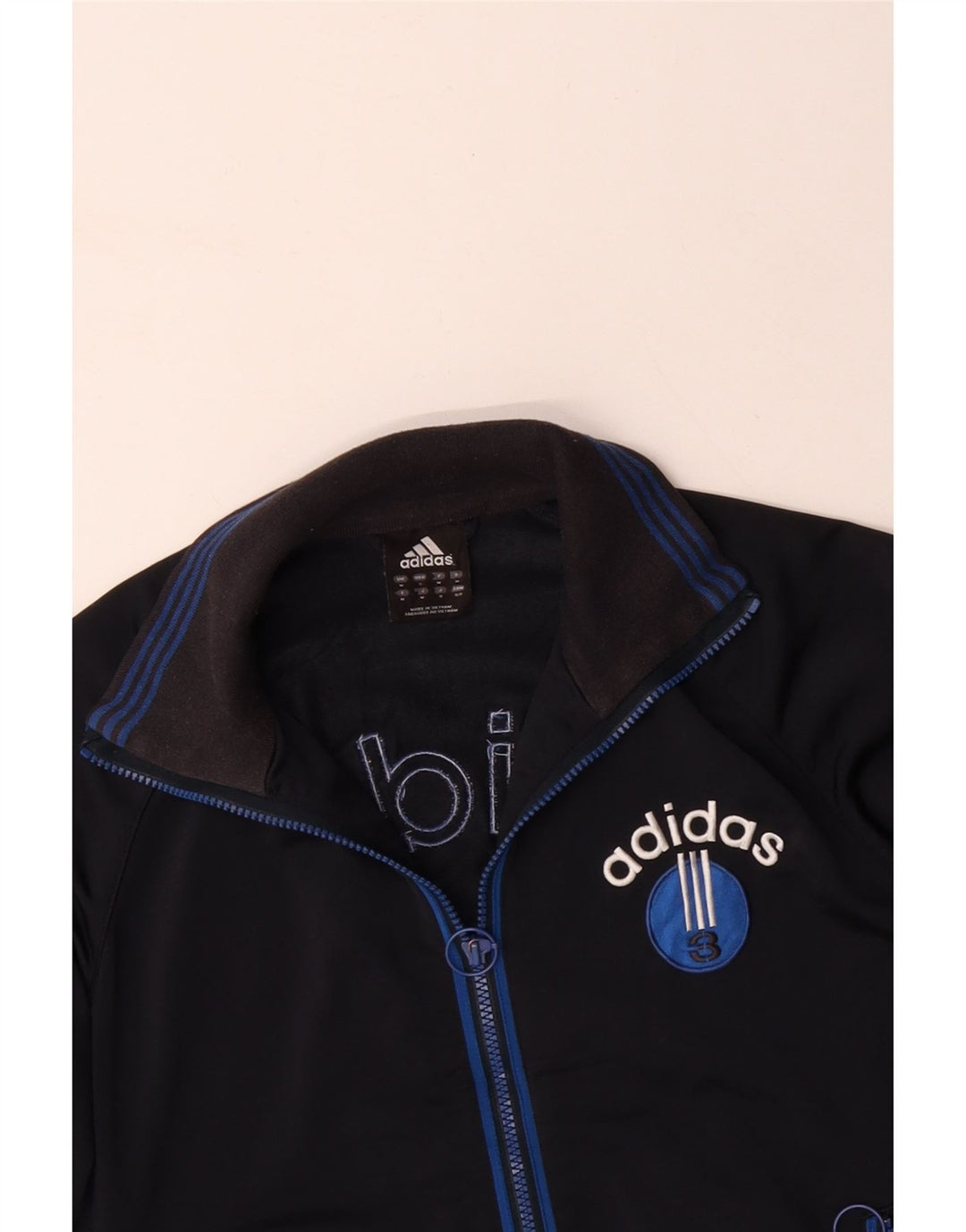 Ανδρική φόρμα γυμναστικής με γραφικά ADIDAS Top Jacket Medium Navy Blue Polyester