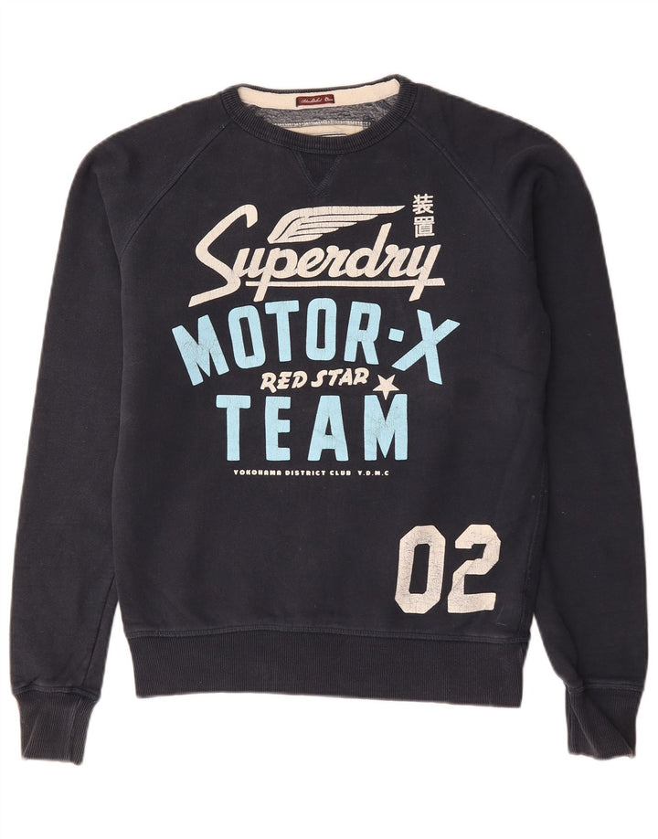 Ανδρικό γραφικό φούτερ Superdry Jumper Medium Navy Blue βαμβακερό